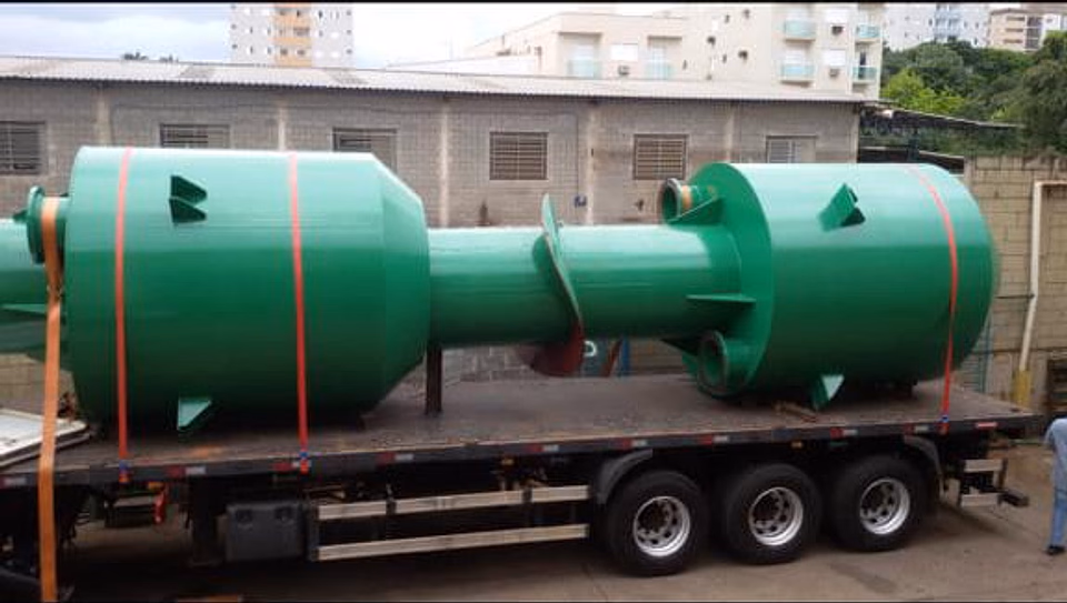 Vista geral de estrutura metálica fabricada pela VETEL